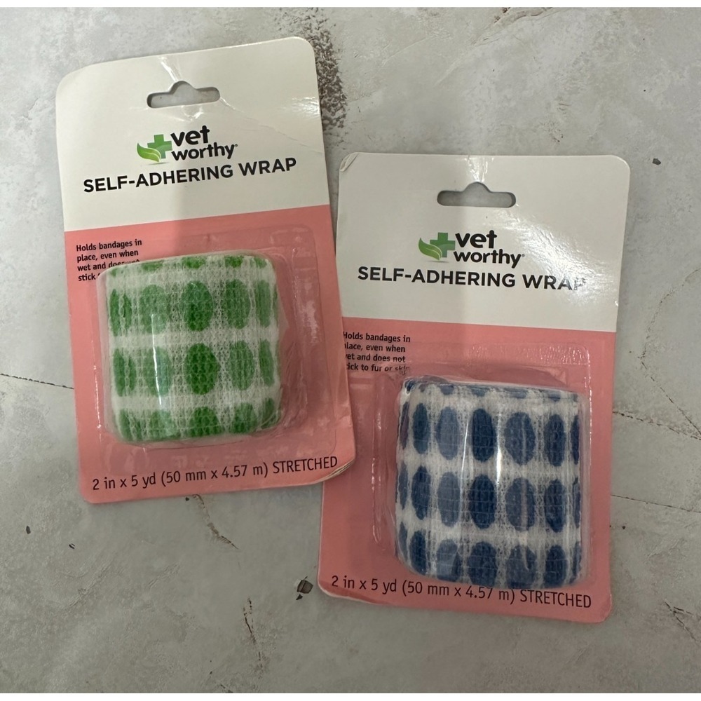 2pc Vet Worthy Self Adhering Wrap for Dogs Self Adhesive Bandage Wrap for Wounds